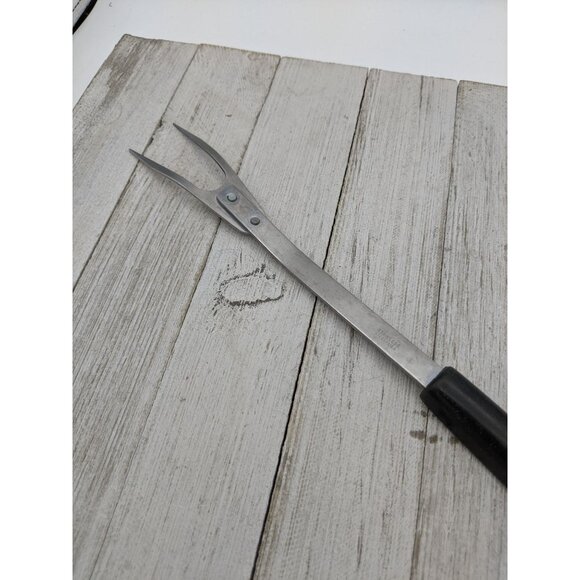 Veggies Handle #4 Stainless Steel Wide Meat Fork 12" USA Fruit Vintage - Picture 7 of 7